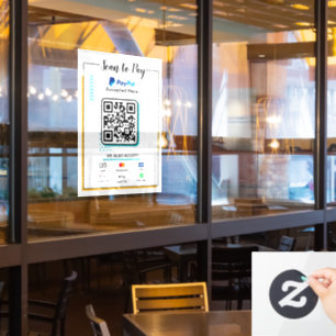 Scannen zum Bezahlen Geschäftsschild Paypal QR-C Fensteraufkleber