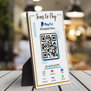 Scannen zum Bezahlen Geschäftsschild Venmo QR-Co Fotoplatte
