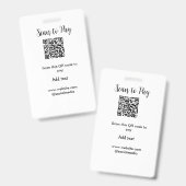 Scannen zum Bezahlen QR-Code scannen Website-E-Mai Ausweis (Vorder- & Rückseite)
