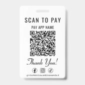 Scannen zum Bezahlen QR-Code Soziale Medien Ausweis (Rückseite)