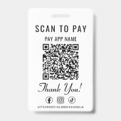 Scannen zum Bezahlen QR-Code Soziale Medien Ausweis (Vorderseite)