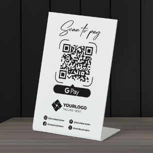 Scannen zum Bezahlen Schild QR-Code Google Pay Zah