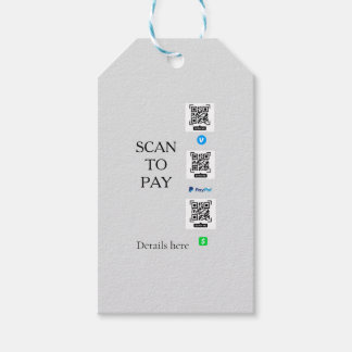 scannen zum Bezahlen Venmo CashApp QR-Code-Details Geschenkanhänger