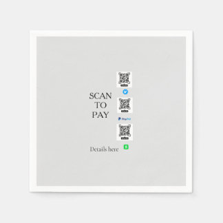 scannen zum Bezahlen Venmo CashApp QR-Code-Details Serviette