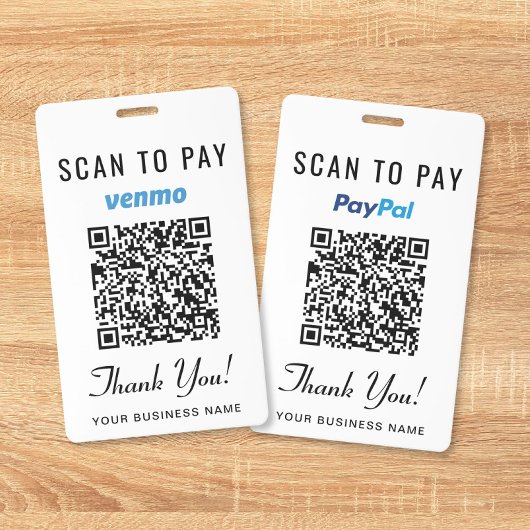 Scannen zum Bezahlen Venmo PayPal QR-Code Geschäft Ausweis