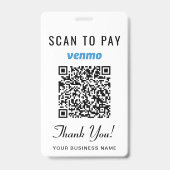 Scannen zum Bezahlen Venmo PayPal QR-Code Geschäft Ausweis (Vorderseite)