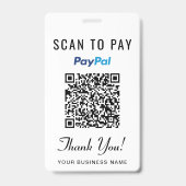 Scannen zum Bezahlen Venmo PayPal QR-Code Geschäft Ausweis (Rückseite)