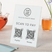 Scannen zum Bezahlen | Zweidimensionaler QR-Code-T Sockelschild (In Situ)