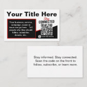 Scannen zum Folgen QR-Code Designvorlage Visitenkarte (Vorne/Hinten)