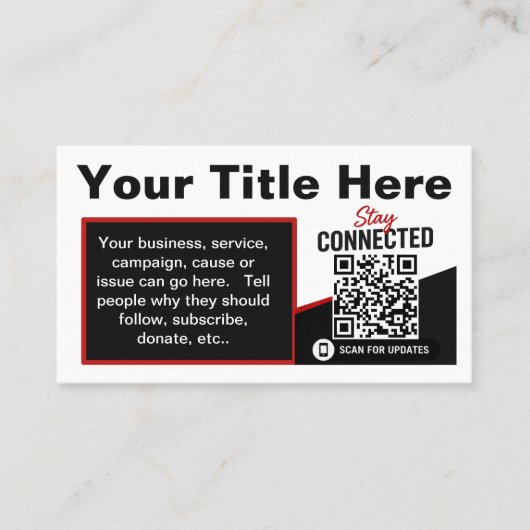Scannen zum Folgen QR-Code Designvorlage Visitenkarte (Vorderseite)