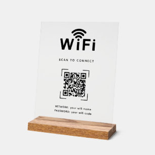 Scannen zum Verbinden QR-Code Wifi-Anmeldung Acrylschild