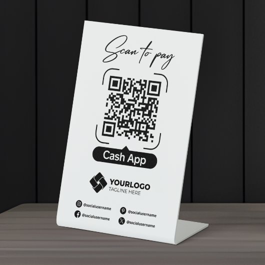 Scannen zur Bezahlung der QR-Code-App-Zahlung Sockelschild