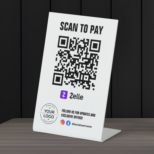 Scannen zur Bezahlung der QR-Code-Signatur-Zelle Sockelschild