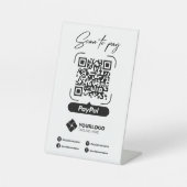 Scannen zur Bezahlung des QR-Codes Paypal Payment Sockelschild (Vorderseite)