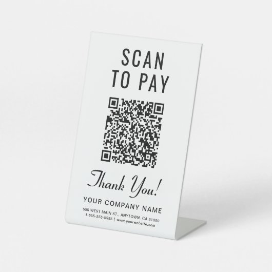 Scannen zur Bezahlung Erstellen Ihres QR-Codes Sockelschild (Vorderseite)