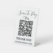 Scannen zur Bezahlung Minimalistischen schwarzen u Sockelschild (Vorderseite)