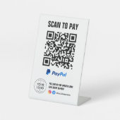 Scannen zur Bezahlung von QR-Code-Signatur PayPal Sockelschild (Vorderseite)
