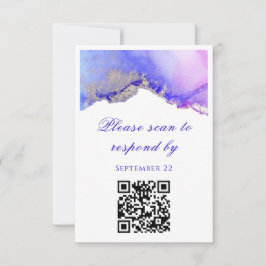Scannen zur Lila Hochzeitskarte RSVP Karte