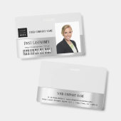 Scanner für den Namen des Mitarbeiterbarcodes Grau Ausweis (Vorder- & Rückseite)
