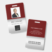 Scanner für den Namen des Mitarbeiterbarcodes Grau Ausweis (Vorder- & Rückseite)