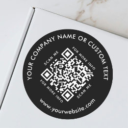 Scanner QR Code Business Company Modernes Black Runder Aufkleber
