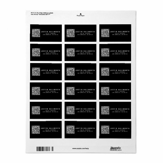 Scannercode erstellen | Moderne Rücksendeadresse Adressaufkleber (Vorne)