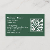 Scannergrün und weiß Florist Business Card Treuekarte (Vorderseite)