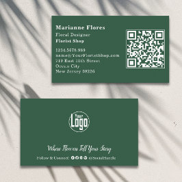 Scannergrün und weiß Florist Business Card Treuekarte