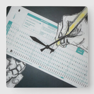 scantron illustration quadratische wanduhr