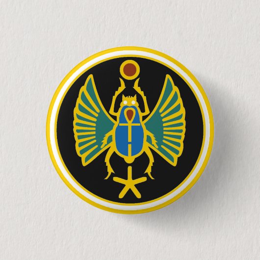 Scarab Abzeichen in den alten ägyptischen Farben Button (Vorderseite)