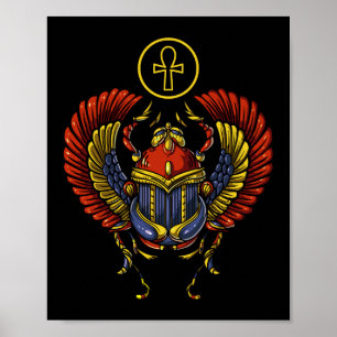 Scarab Ankh ägyptisches Auge des uralten Horus-Sym Poster