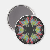 Scarab Batik Mandala Magnet (Vorderseite/Rückseite)