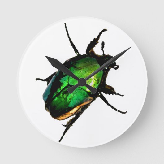 Scarab Beetle Runde Wanduhr (Vorderseite)