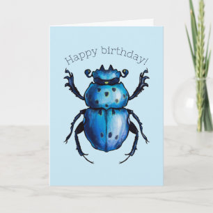 Scarab Käfer Art Blue Entomology Insekt Geburtstag Karte