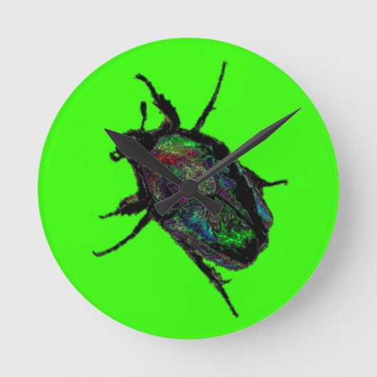 Scarab Käfer Runde Wanduhr (Vorderseite)