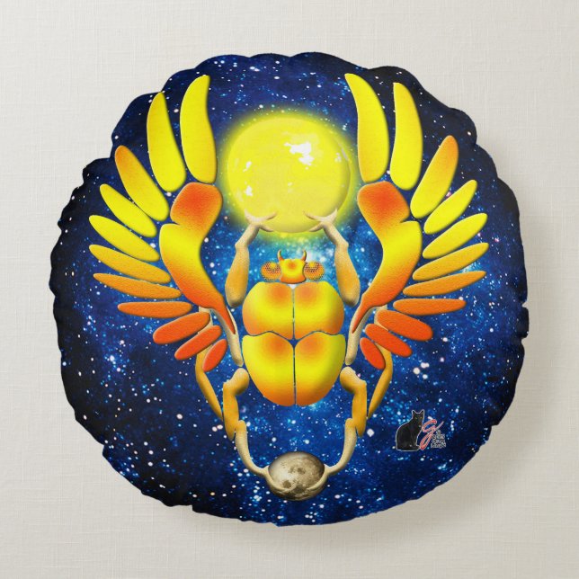Scarab Rundes Kissen (Vorderseite)