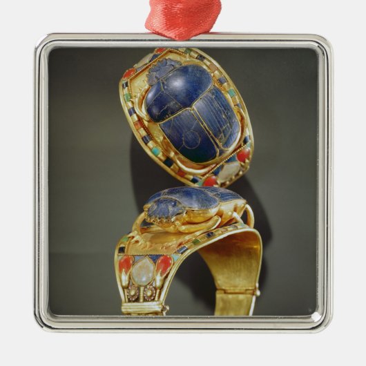 Scarabäusarmband, vom Grab von Tutankhamun Silbernes Ornament (Vorne)