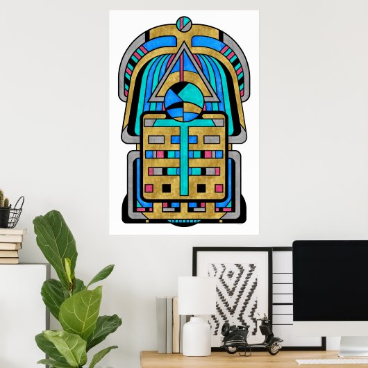 Scarabesque - Art Deco Art Nouveau Geometrie Poster (Heimbüro)