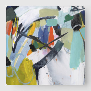 Scarborough Fair - Abstrakt Quadratische Wanduhr