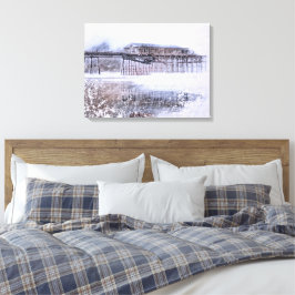 Scarborough North Bay Pier - Aquarell im Vintage-S Leinwanddruck