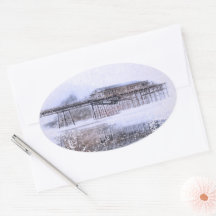 Scarborough North Bay Pier - Aquarell im Vintage-S