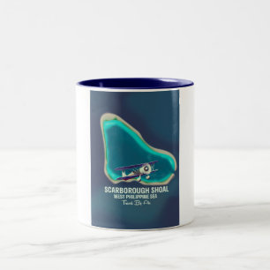 Scarborough-Riff West Philippine Sea Karte Zweifarbige Tasse