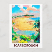 Scarborough-Strand, Landschaft, Vintage Postkarte (Vorderseite)