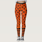 Scardy Cat Black Orange Halloween Beste Qualität Leggings (Vorderseite)