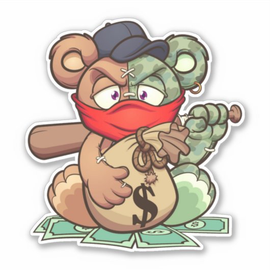 Scare Bear - Dieb Aufkleber (Vorderseite)