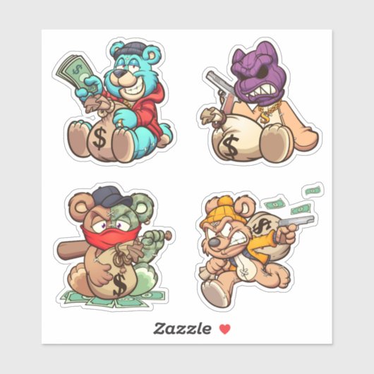 Scare Bear - Diebe Aufkleber (Blatt)