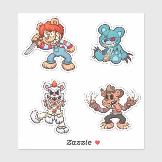 Scare Bear - Horror Aufkleber (Blatt)