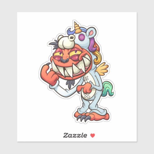 Scare Bear - Rainbow Unicorn Aufkleber (Blatt)