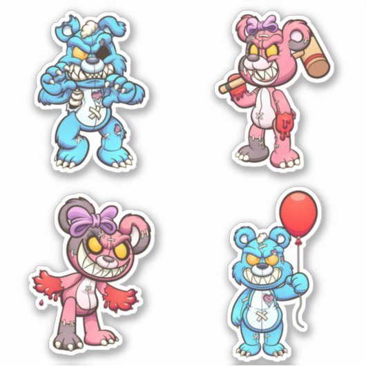 Scare Bear - Zombies Aufkleber (Vorderseite)