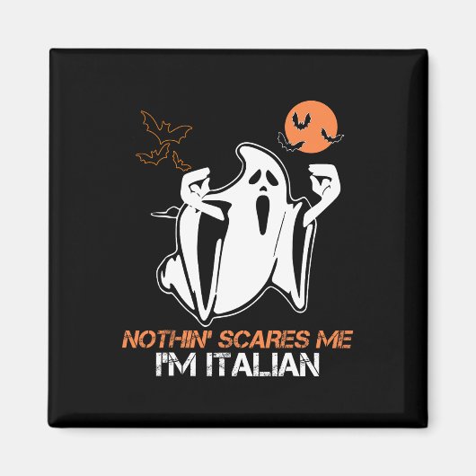 Scare Me I'm Italian Ghost Halloween Costume Magnet (Vorne)